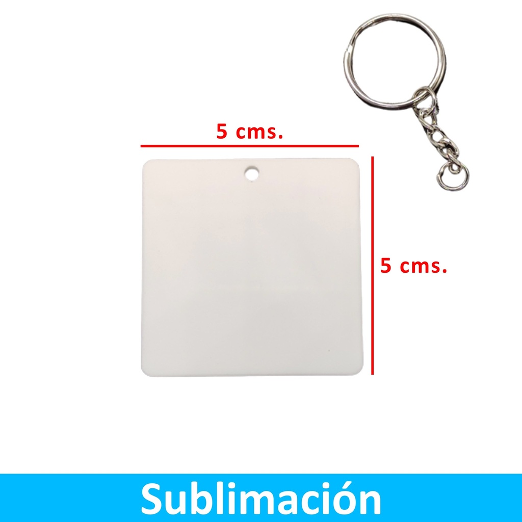 Llavero Acrílico Sublimable Cuadrado NI40 Blanco -[591074144]b
