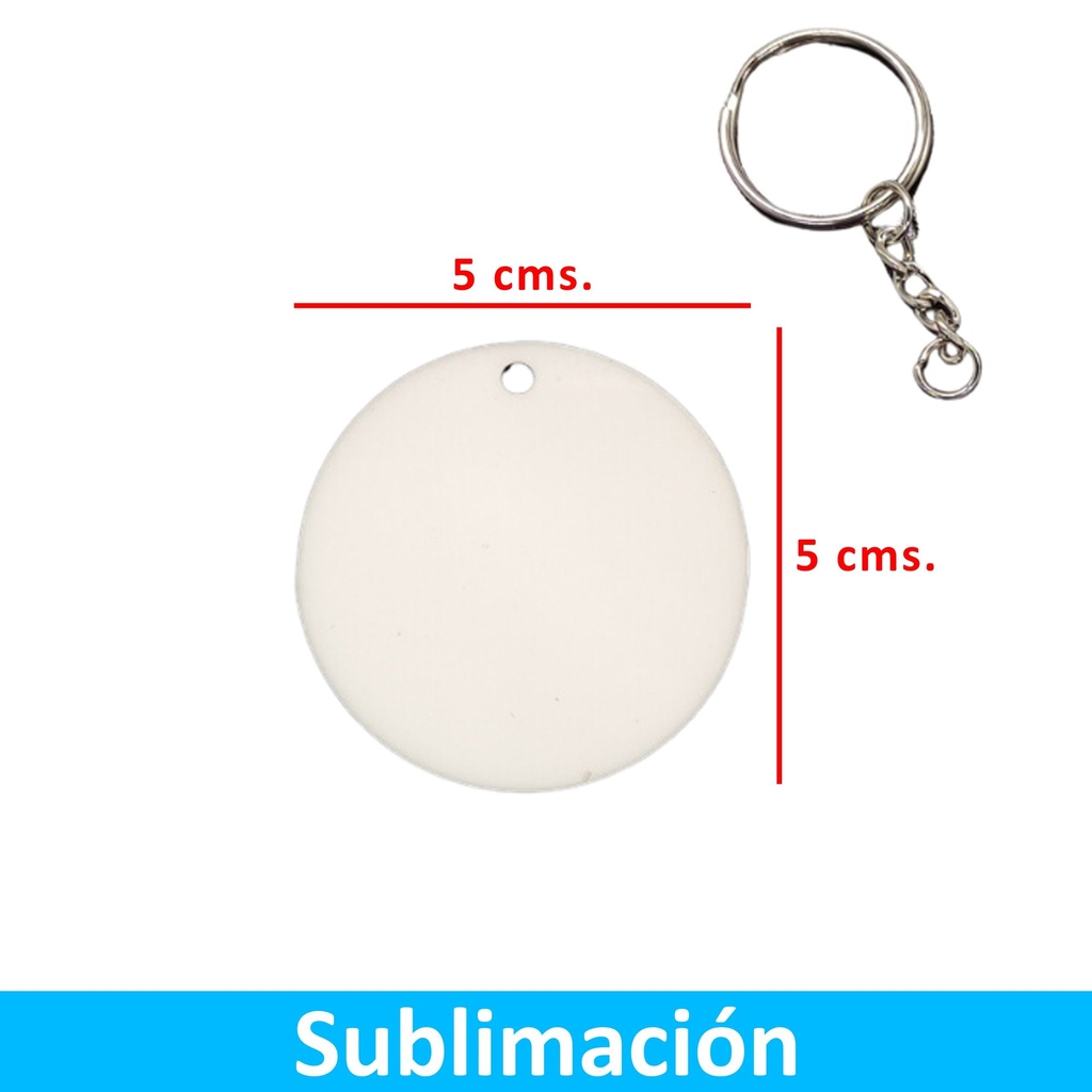Llavero Acrílico Sublimable Redondo NI45 Blanco -[591074145]b