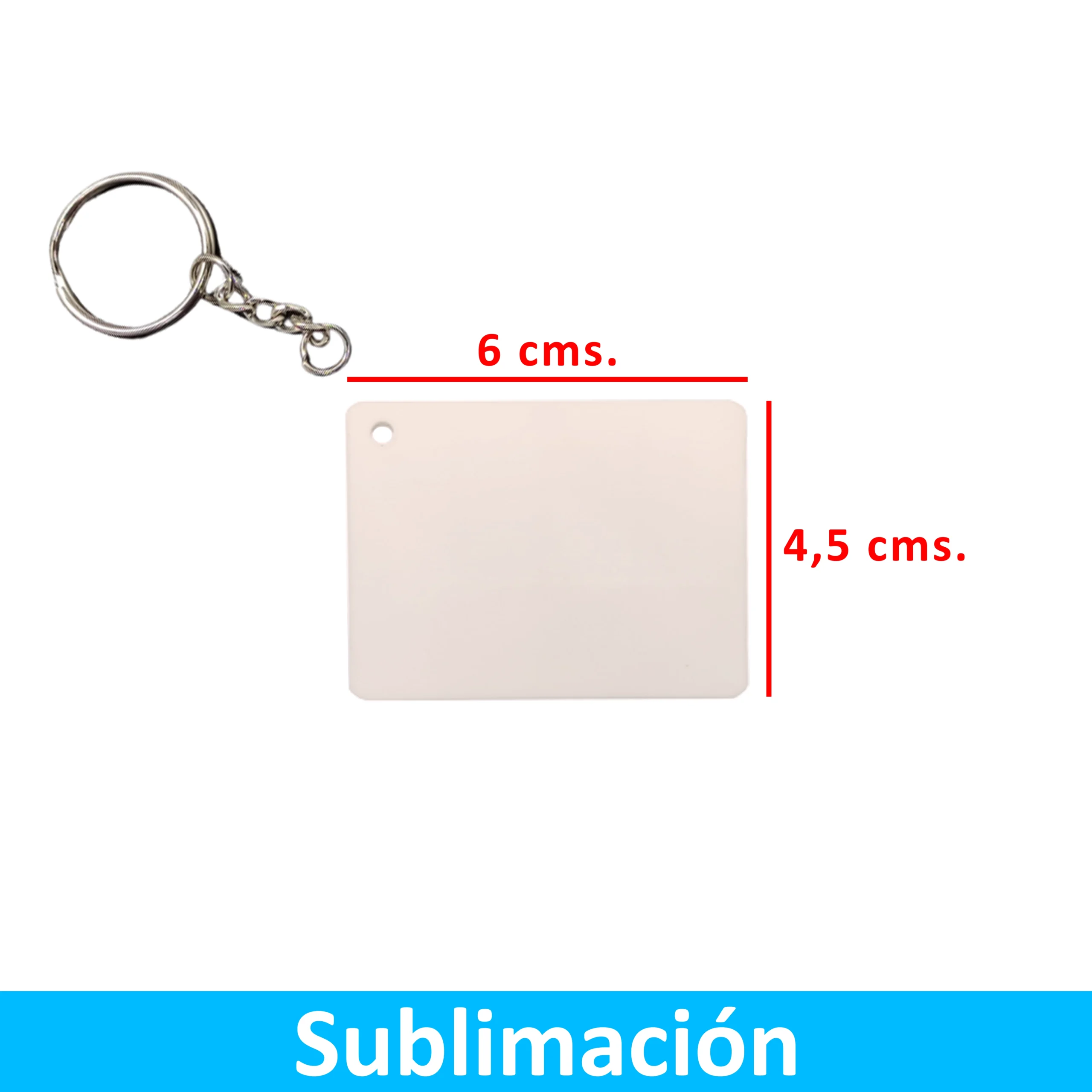 Llavero Acrílico Sublimable Rectangular NI50 Blanco -[591074146]b