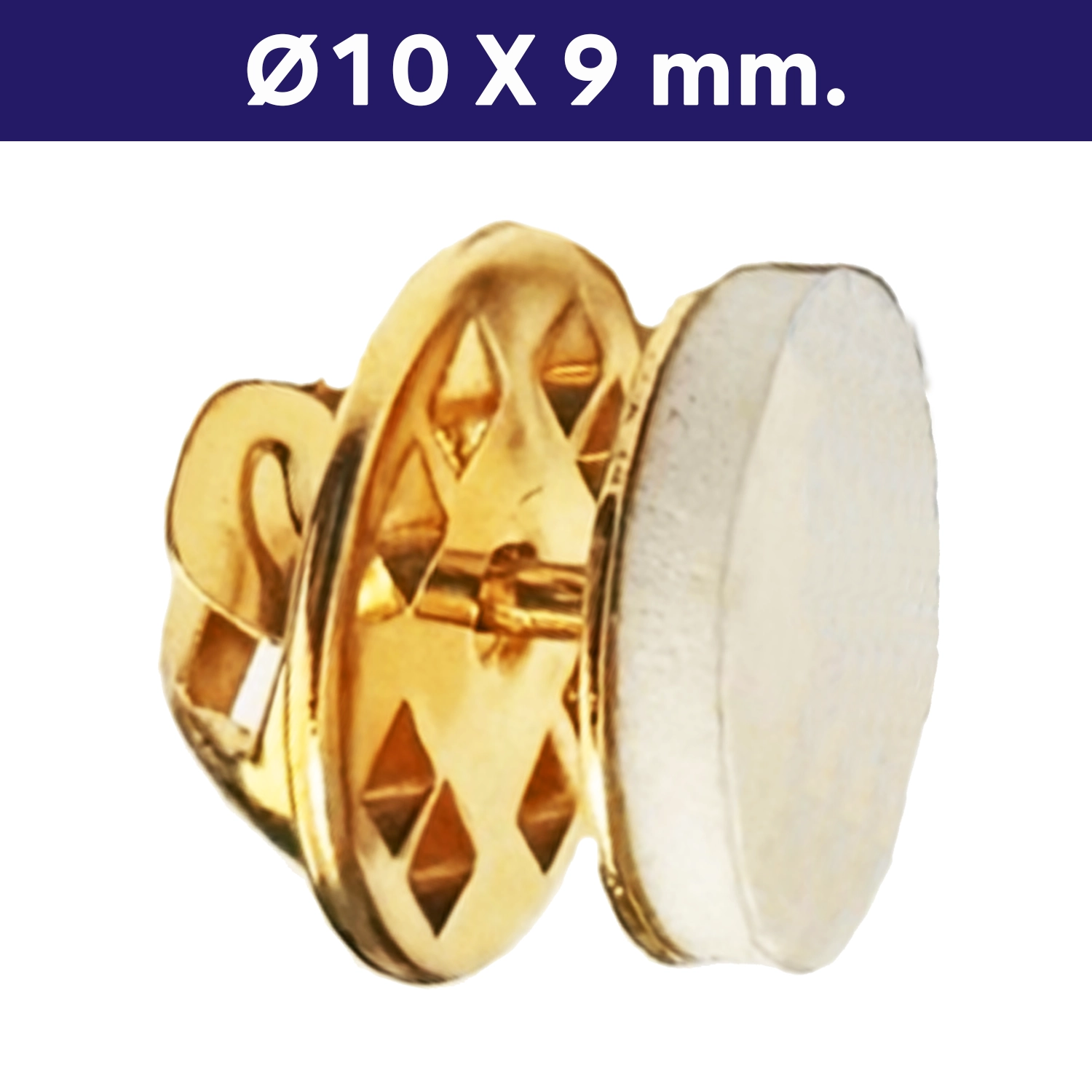 Soporte Piocha Con Cierre Mariposa+pegamento Dorado SOMA01 -[591080225]b