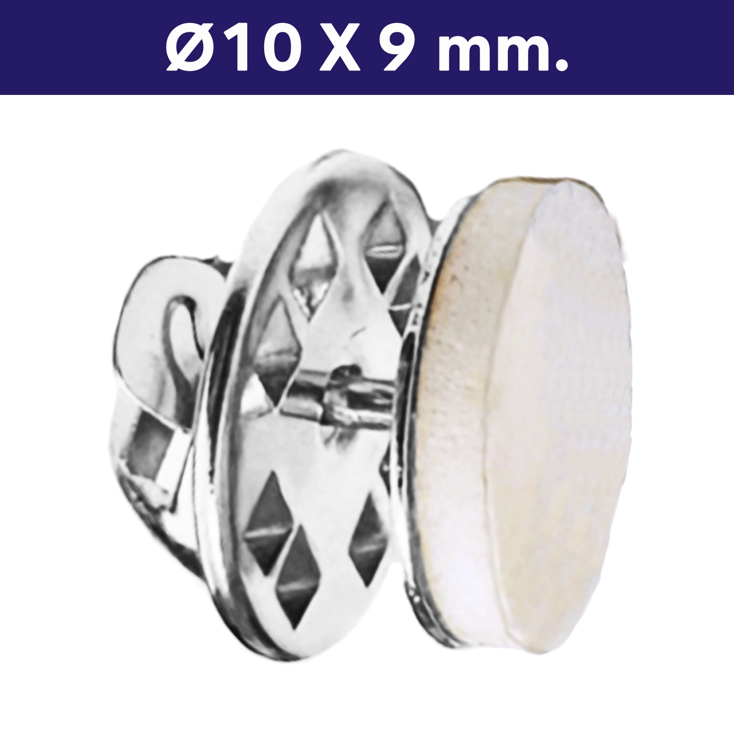 Soporte Piocha Con Cierre Mariposa+pegamento SOMA01 Plateado -[591080226]b