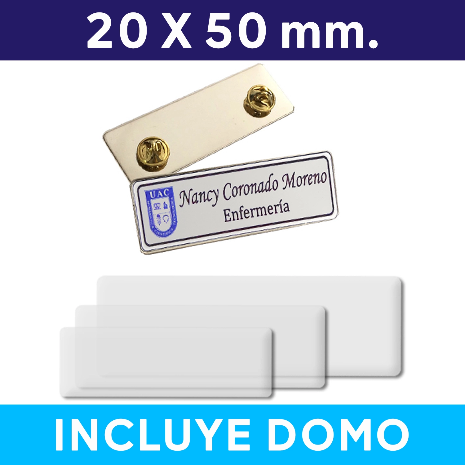 Piocha Con Domo Placa Con Broche 20 50 Mm. (Pins) -[591080227]b
