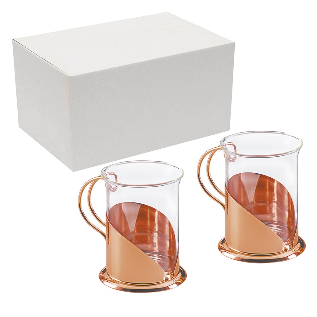 Set De 2 Tazas Para Café Encobrizado M69 -[601063368]b