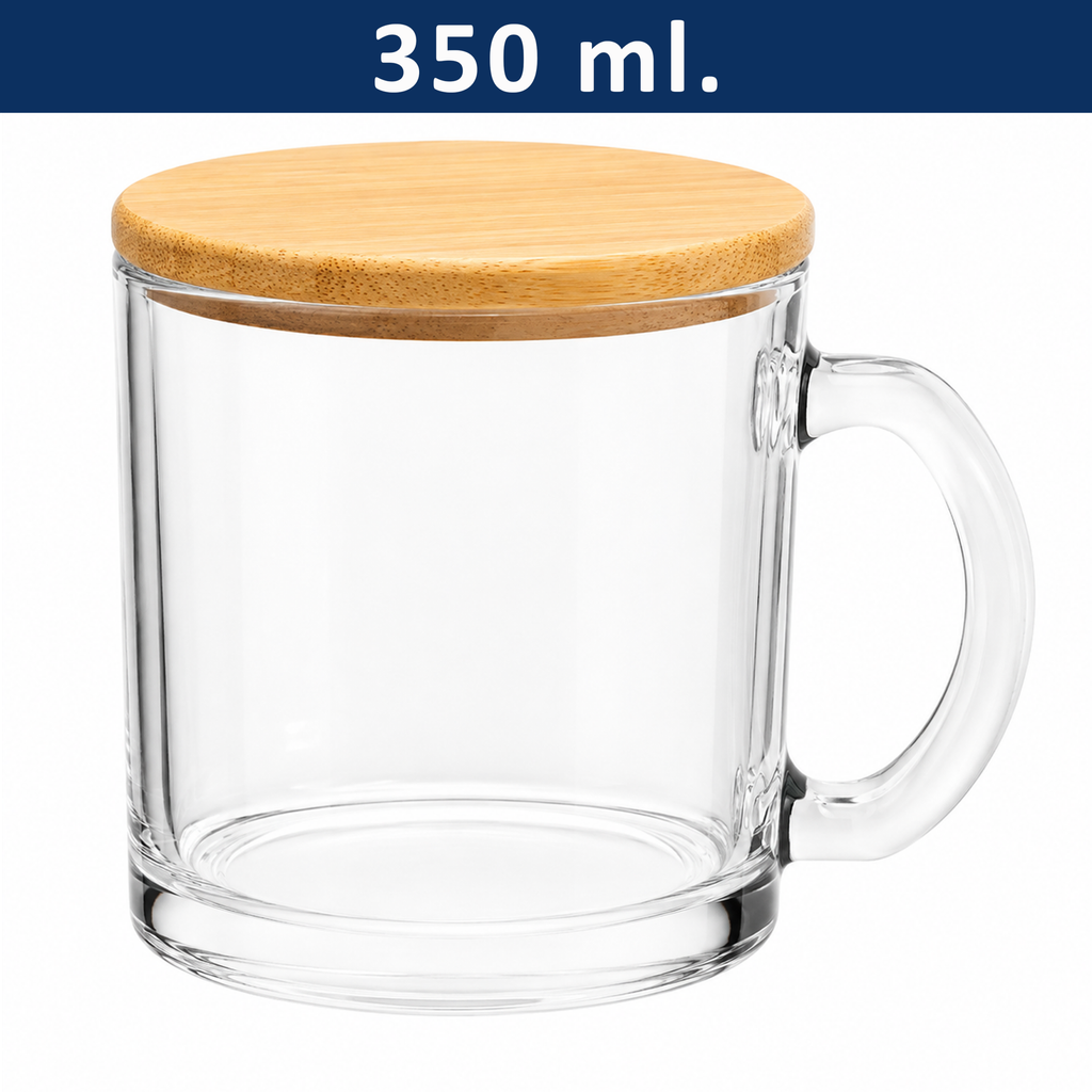Mug Taza Vidrio Con Tapa M321 -[601063751]b
