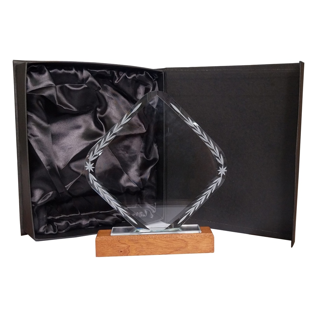 Galvano Cristal Base De Madera Blas 30 -[CRISTALBLAS30]b