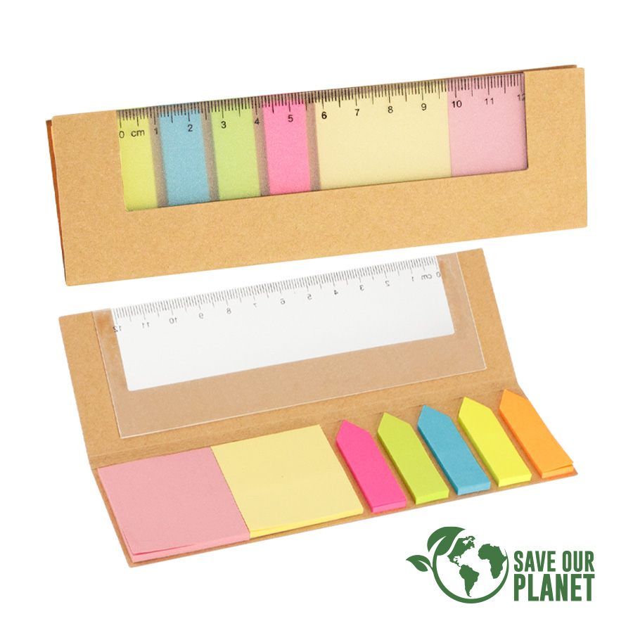 Cuadernos Libretas Memos: Set Ecológico Con Regla | Tara Publicidad