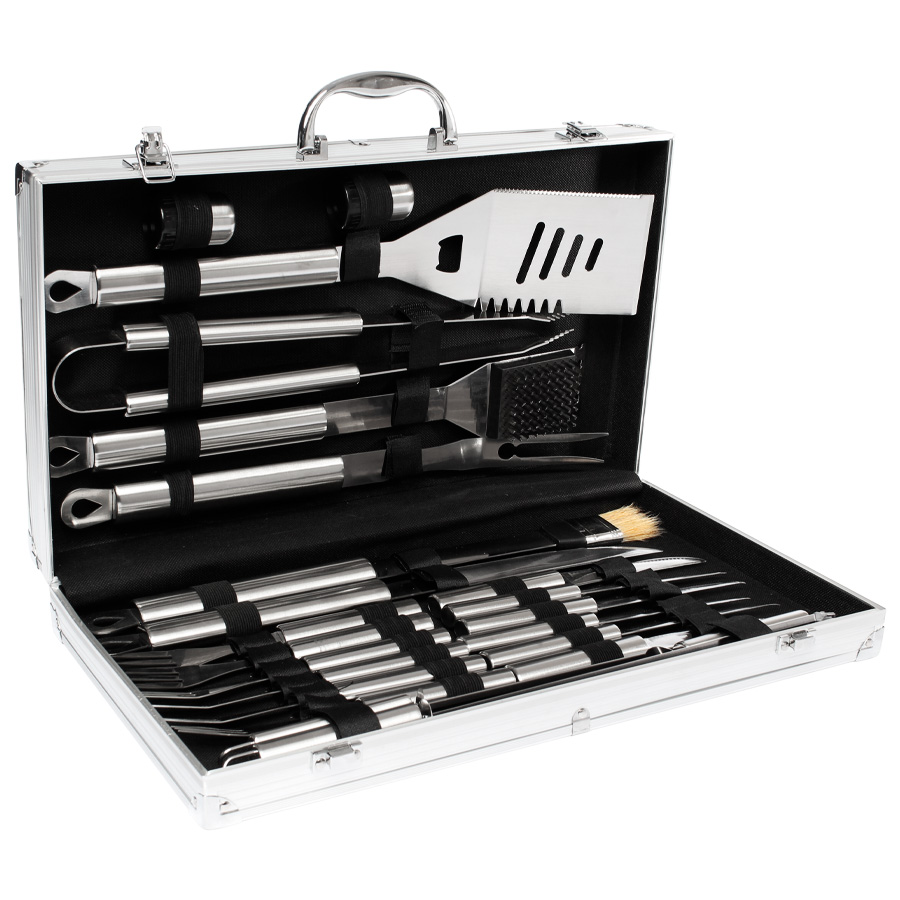 Deluxe Bbq Set Metálico De 24 Piezas - Asado | Tara Publicidad