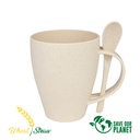 Mug De Caña De Trigo Con Cuchara 400CC -[B76]d