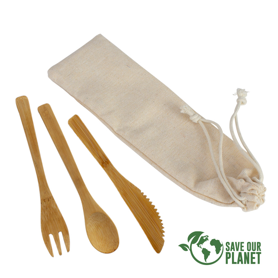 Set De 3 Cubiertos De Bamboo | Cocina | Tara Publicidad
