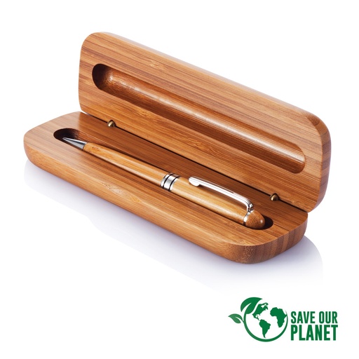 [B41-12] Set Bolígrafo Estuche De Bamboo -[B41]d