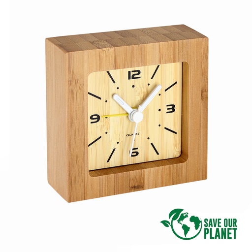 [B59-11] Reloj Despertador De Bamboo -[B59]d