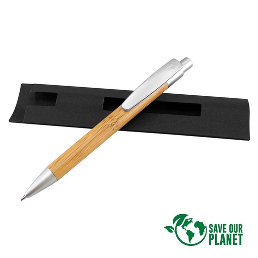 [L16-12] Bolígrafo De Bamboo -[L16]d