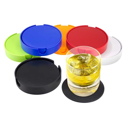 [W7] Set De Posavasos Plásticos Redondos -[W7]d