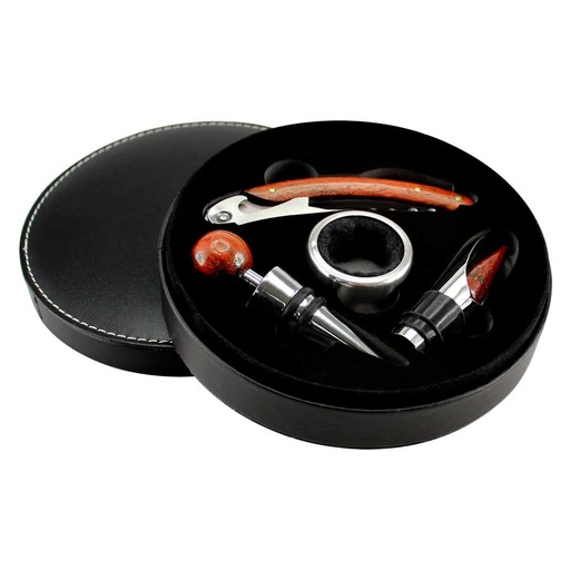 [W15-08] Set De Vino De PU Negro -[W15]d