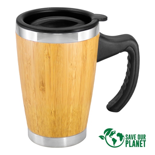 [B64-11] Mug De Bamboo Con Asa Plástica 400 cc -[B64]d