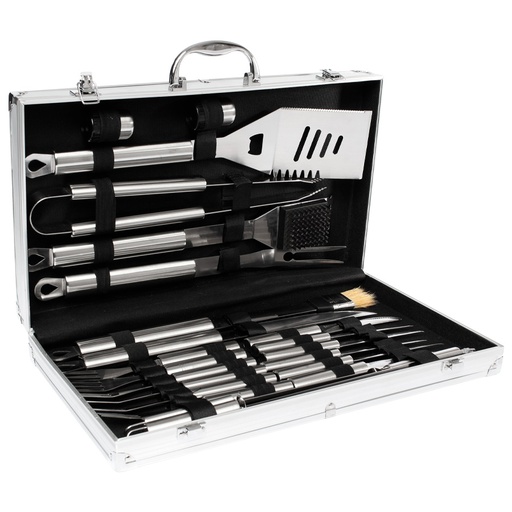 [H28-00] Deluxe Bbq Set Metálico De 24 Piezas -[H28]d