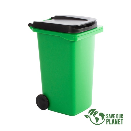 [B93-06] Mini Basurero Verde De Sobremesa -[B93]d