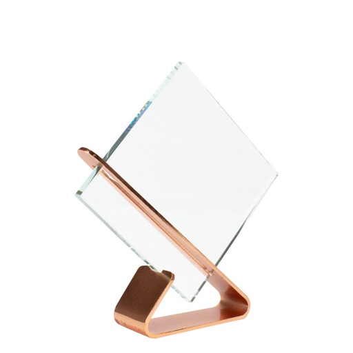 [A86-44] Trofeo Encobrizado De Cristal «Claim» -[A86]d