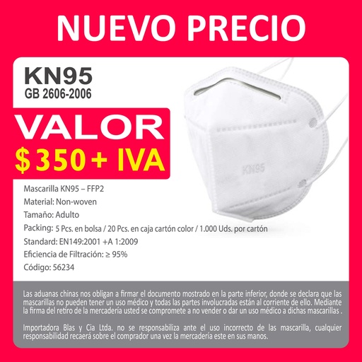 [6030200410] Mascarilla KN95 - FFP2 -[FFP2]b