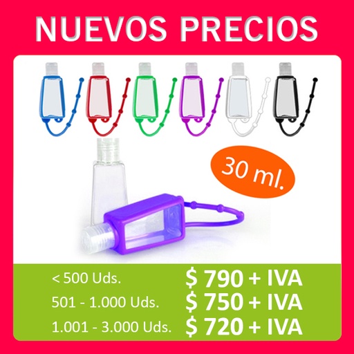 [AH1] Envase con Alcohol gel Transportable Hanger -[AH1]b