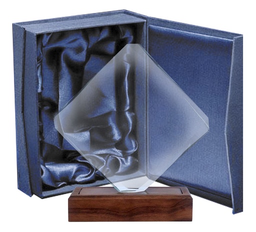 [BLAS52] Galvano Cristal con Base de Madera BLAS 52
