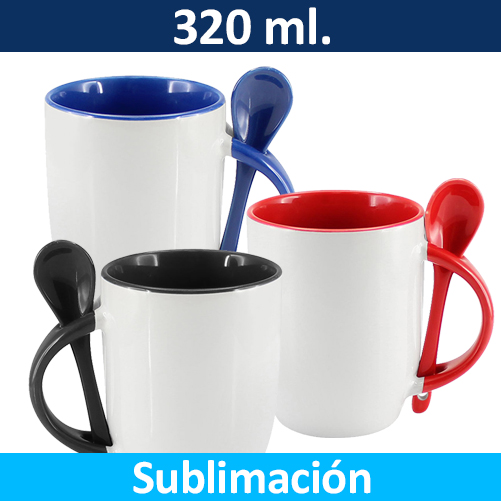 [99444] Tazón Sublimación Bicolor con Cuchara -[99444]b