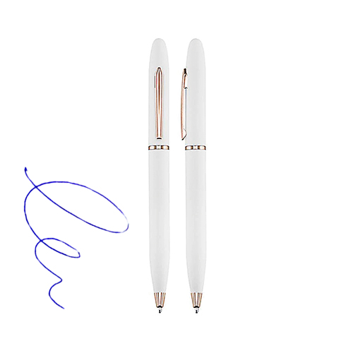 [601060195] Bolígrafo Metálico Blanco Encobrizado -[L77]b