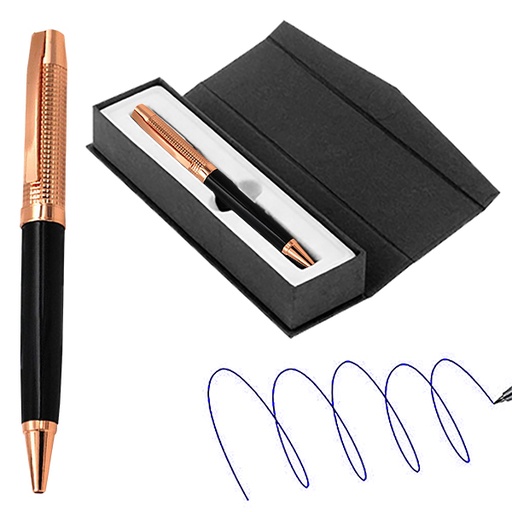 [601060191] Bolígrafo Metálico Encobrizado Negro con estuche -[L75+B]b