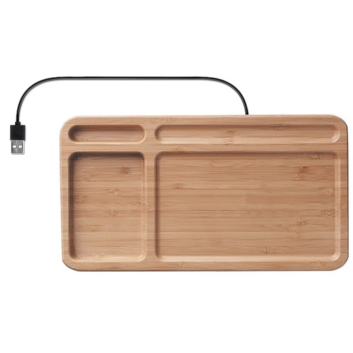 [601054390] Cargador Inalámbrico Escritorio Bamboo -[T70]b