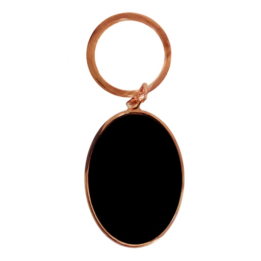 [601055397] Llavero Ovalado Encobrizado Negro -[K60]b