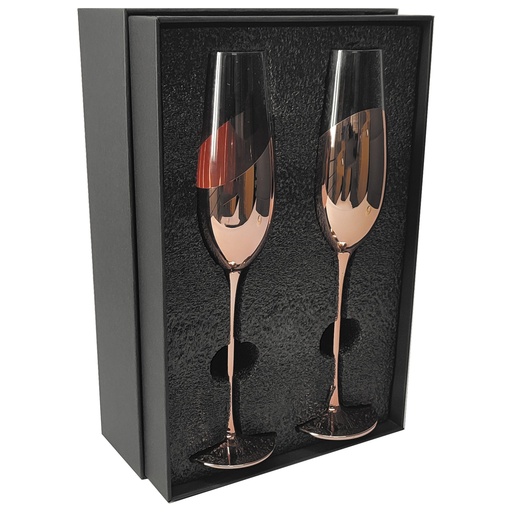 [601063381] Set de 2 Copas Champagne Encobrizadas -[M84]b