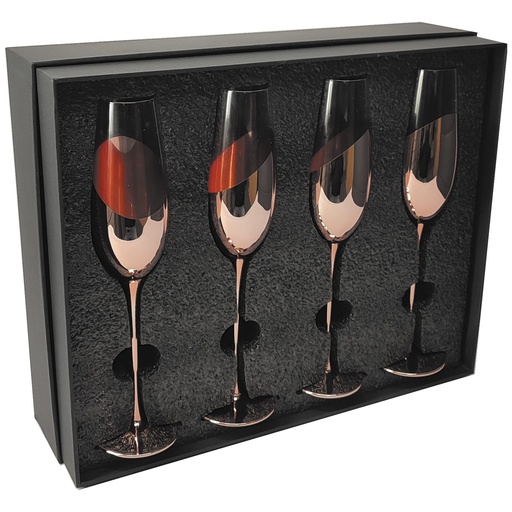 [601063382] Set de 4 Copas Champagne Encobrizadas -[M85]b