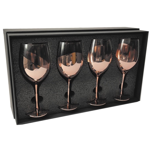 [601063386] Set de 4 Copas de Vino Encobrizadas -[M87]b