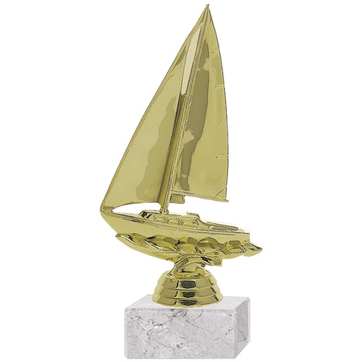 [591094104] Trofeo Plástico Velero Dorado