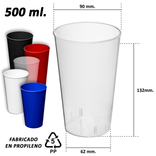 Vaso Plástico Reutilizable Empavonado -[M150]b