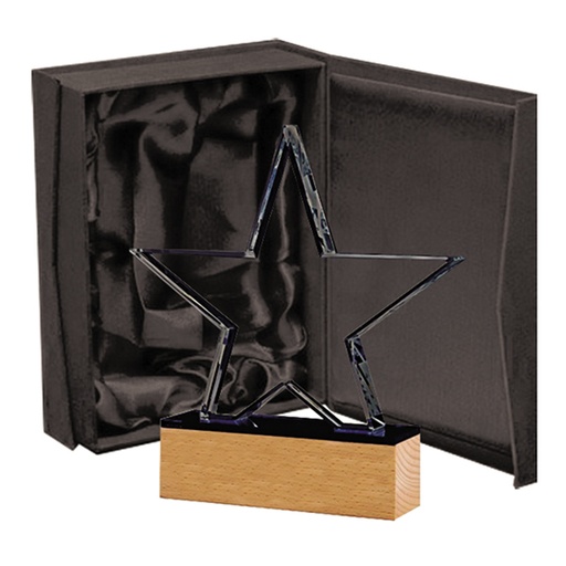 [BLAS 24] Galvano Cristal con Base de Madera BLAS 24