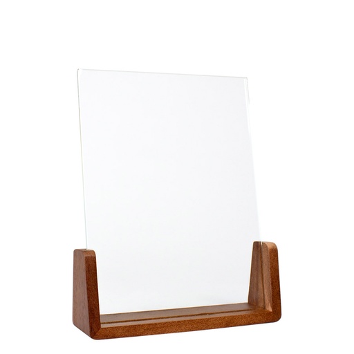 [A80] Trofeo Galvano De Madera Y Cristal "Spitz" -[A80]d