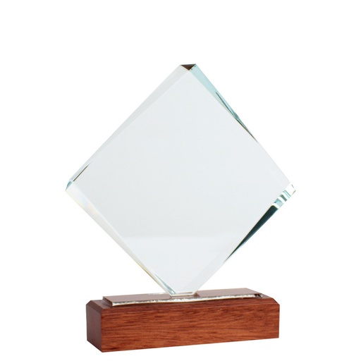 [A83] Trofeo Galvano De Madera Y Cristal "Fischer" -[A83]d