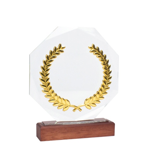 [A84] Trofeo Galvano De Madera, Cristal Y Acero "Phelps" -[A84]d