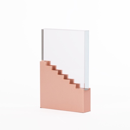 [A99] Trofeo De Acero Encobrizado Y Cristal "Ladder" -[A99]d