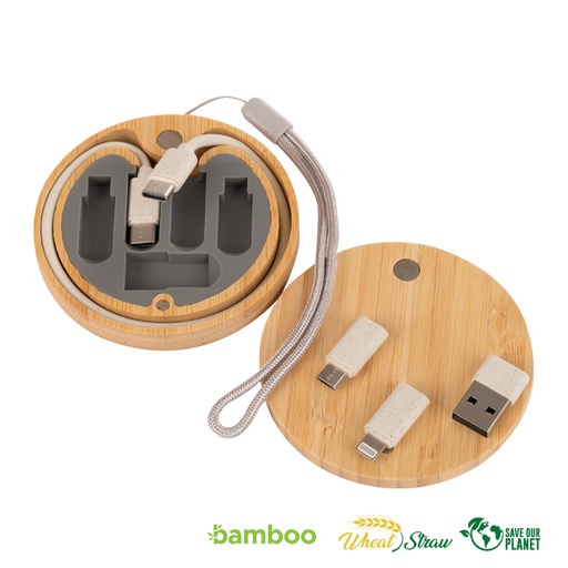 [B86] Connect MuLicargador 6-en-1 De Bamboo Y Trigo. -[B86]d