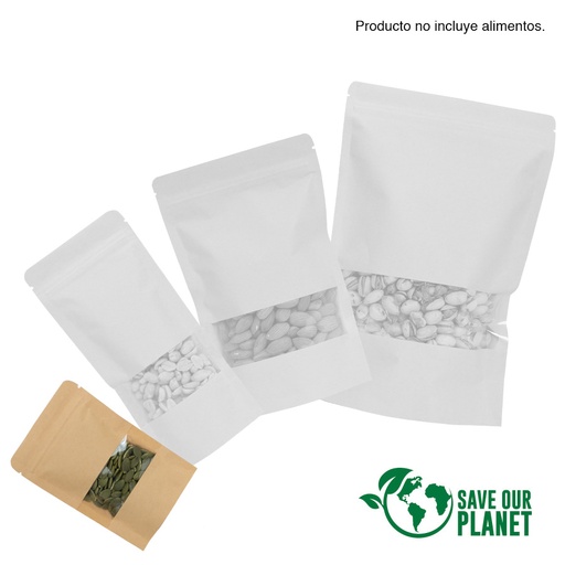 [F15] Bolsa Doypack 80 ml De Papel Kraft, Para Alimentos -[F15]d