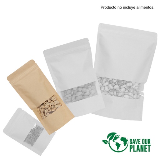 [F16] Bolsa Doypack 250 ml De Papel Kraft, Para Alimentos -[F16]d
