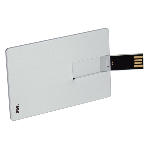 [U3] USB Pendrive 16GB Credit Card Plateado. -[U3]d