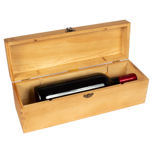 [W18] Caja De Madera Natural Para Vino -[W18]d