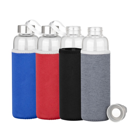 [M51] Botella De Vidrio Borosilicato Con Funda De Neopreno 580 cc -[M51]d