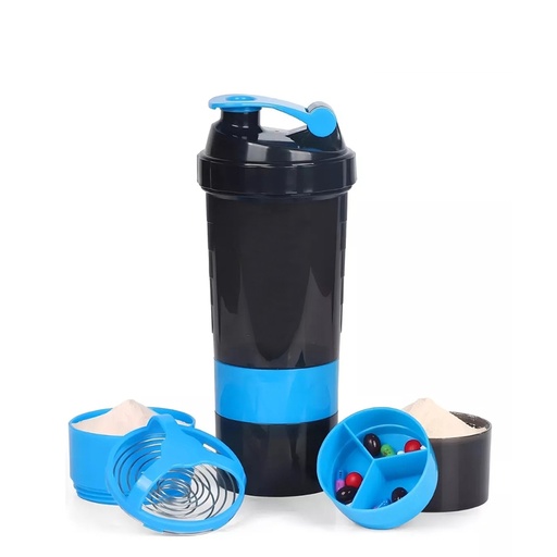 [M90] Vaso Gym Para Batidos Proteína "Shake", Con 4 Compartimentos. -[M90]d