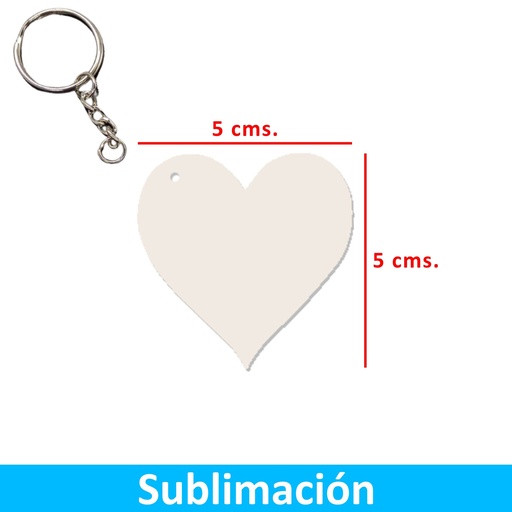 [591074143] Llavero Acrílico Sublimable Corazón NI35 Blanco -[591074143]b